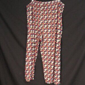 Handmade "AF" and Geometric Print Elastic Lounge / Pajama Pants | 18.5 waist